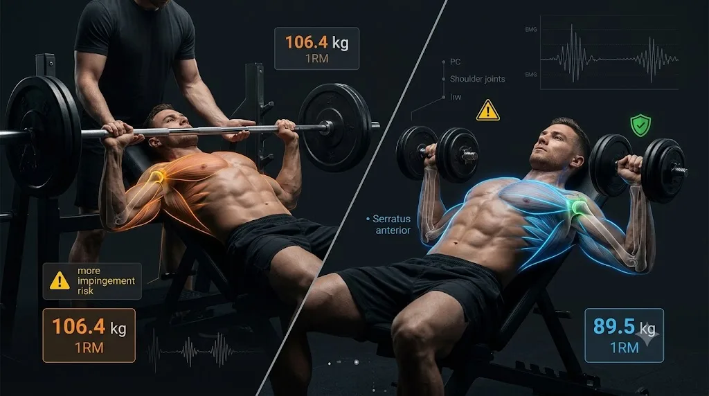Editorial image for Dumbbell Press vs Barbell Bench Press: Chest Growth and Shoulder Comfort