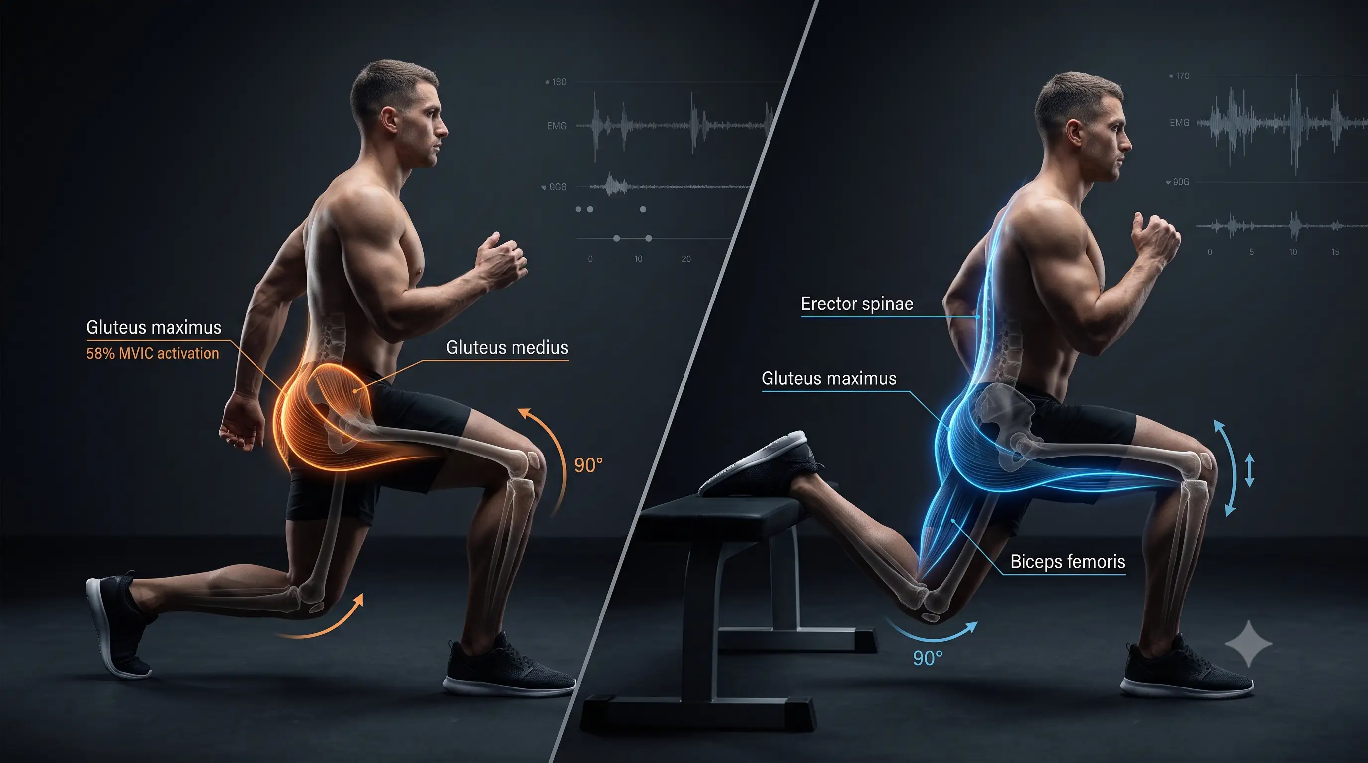 Walking Lunges vs Bulgarian Split Squats comparison for single-leg training